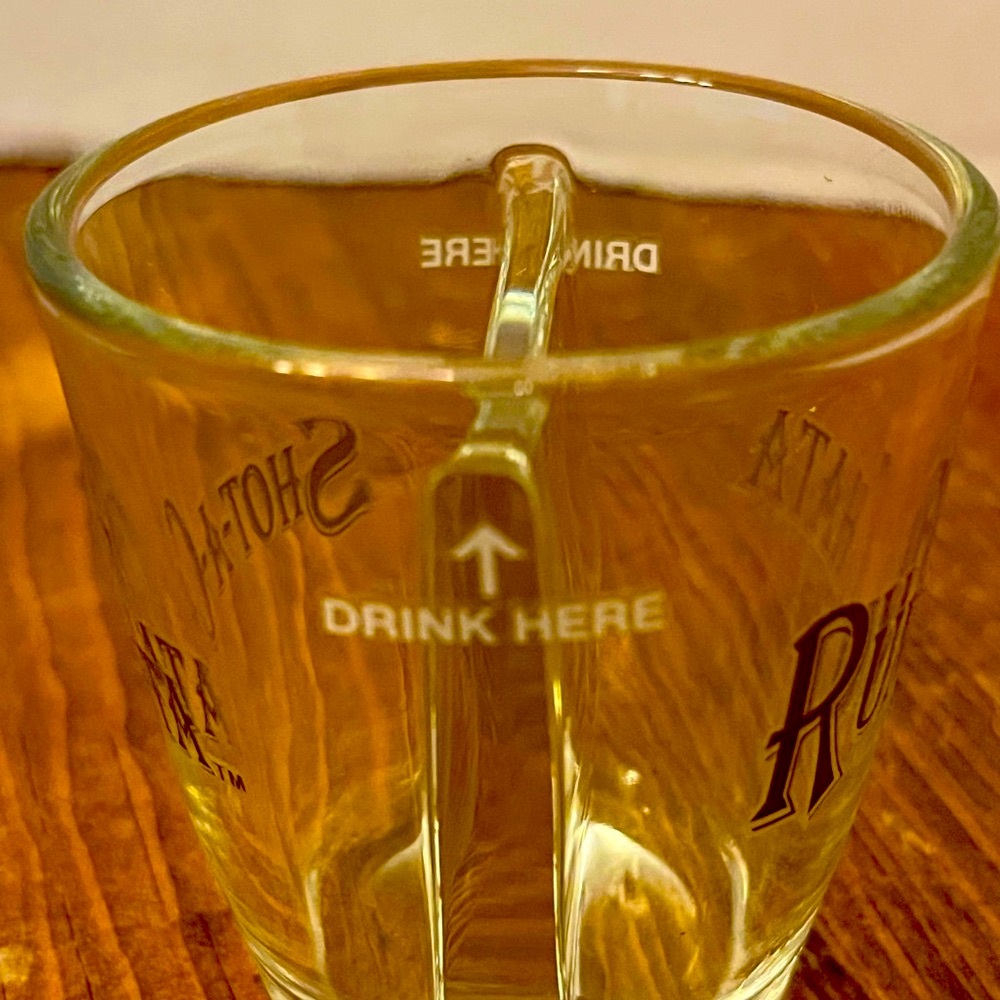Rum Chata Split Shot Glass. Shot-A-Chata 2 oz Glass